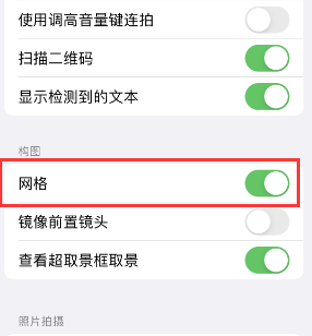 孙吴苹果手机维修网点分享iPhone如何开启九宫格构图功能 