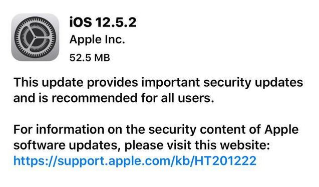 孙吴苹果手机维修分享iOS12.5.2发布，建议所有老苹果用户安装 